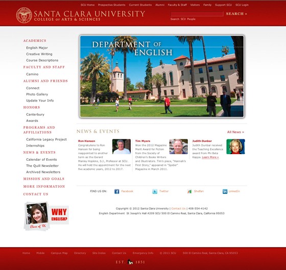Websites: Santa Clara University